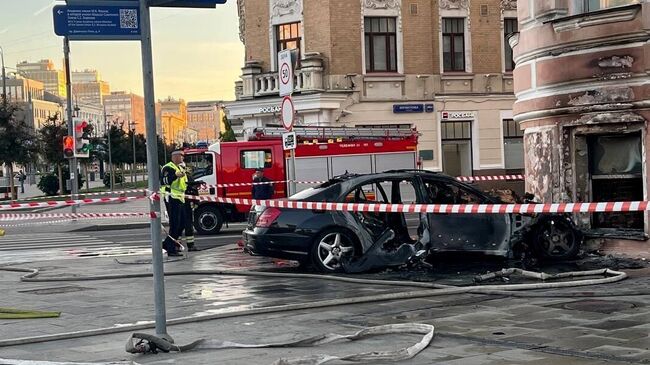 Последствия смертельного ДТП  в центре Москвы