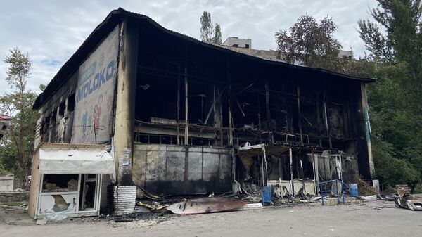 Сгоревший супермаркет в Куйбышевском районе