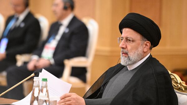 Президент Ирана Сейед Эбрахим Раиси на встрече глав государств - участников шестого Каспийского саммита в узком составе в Ашхабаде