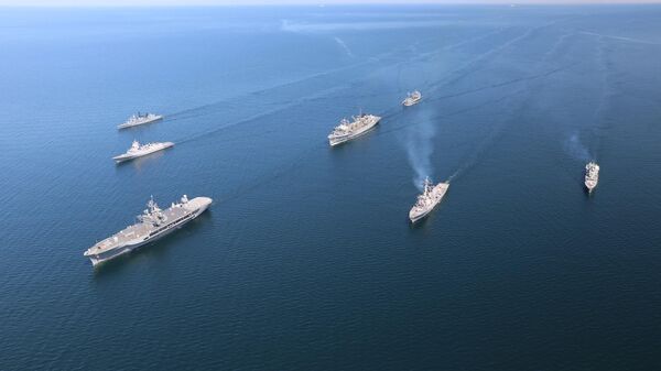 Корабли НАТО во время совместных учений 