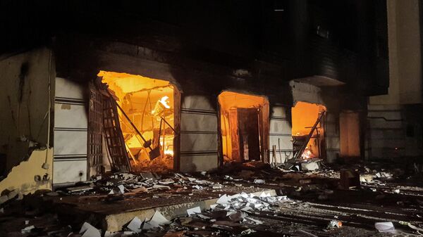 Пожар внутри здания ливийского парламента в Тобруке