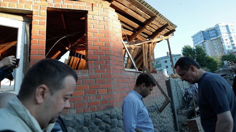 Поврежденный дом в Белгороде