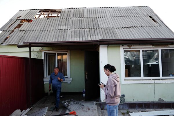 Поврежденный жилой дом в Белгороде