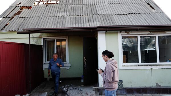 Поврежденный жилой дом в Белгороде