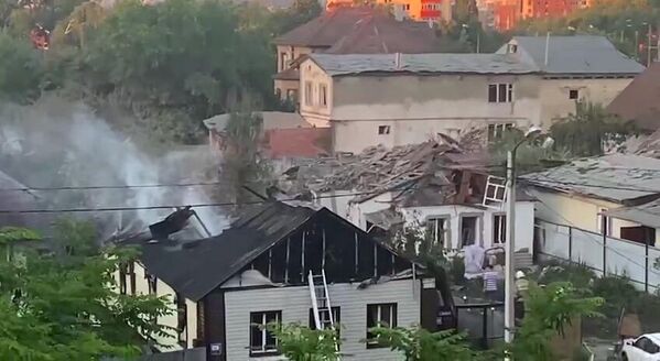 Разрушенные дома в Белгороде