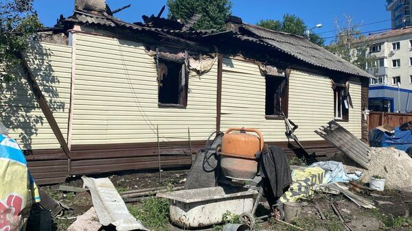 Поврежденный дом в Белгородской области