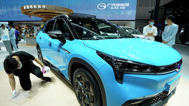 Электроавтомобиль автомобиль от Guangzhou Automobile Group Co. Ltd на автосалоне в Пекине