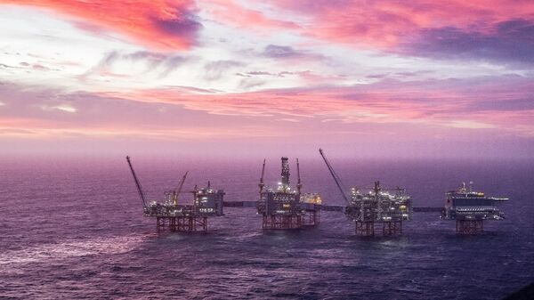 Нефтяные платформы норвежской нефтегазовой группы Equinor в Северном море