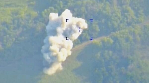 Кадр видео уничтожения на Украине американских установок HIMARS