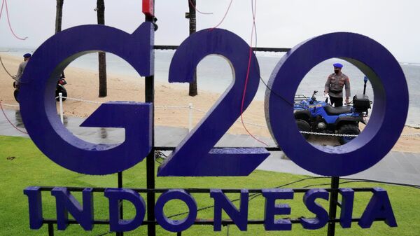 Логотип G20 в Нуса-Дуа, Бали
