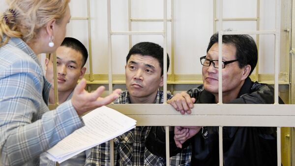 Северокорейские рыбаки во время оглашения приговора по делу о нападении на российских пограничников в 2019 году в Японском море