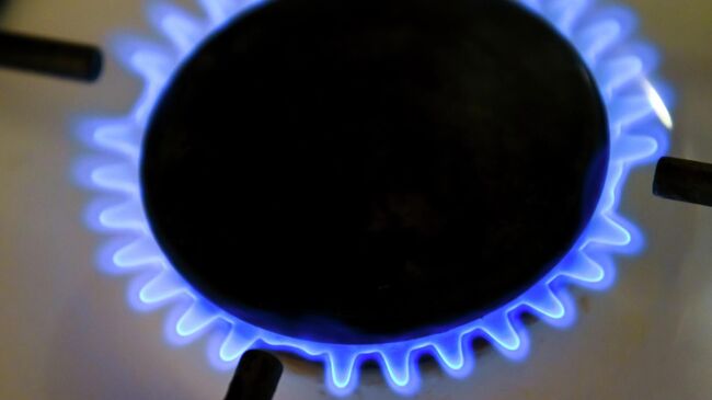 Включенная газовая конфорка