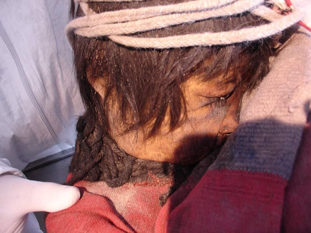 Мумия 13-летней инкской девочки, найденная в 1999-м на вершине вулкана Льюльяйльяко - РИА Новости, 1920, 08.07.2022
