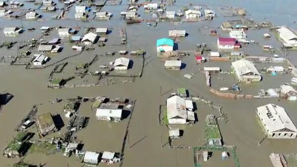 Затопленное из-за обильных дождей село Суордах в Якутии