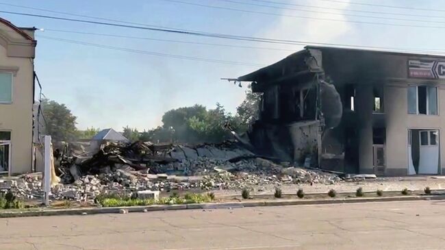 Последствия удара Украины по Новой Каховке. Кадр из видео