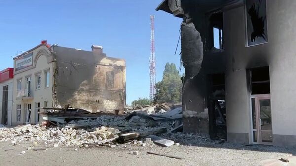 Последствия удара Украины по Новой Каховке. Кадр из видео
