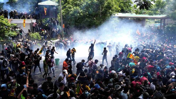 Акция протеста в Коломбо