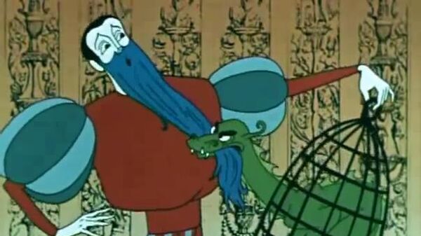 Кадр из мультфильма Очень синей бороды