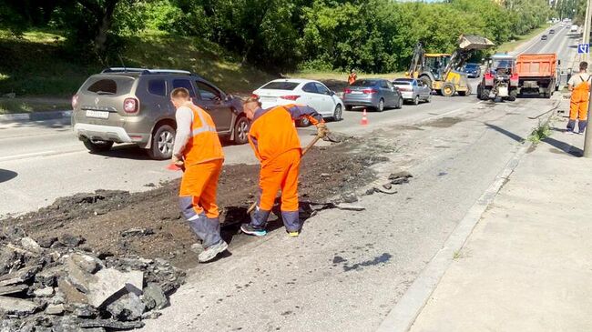 Устранение последствий сильного дождя в Липецке