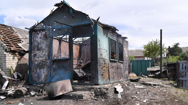 Дом в поселке Казачья Лопань в Харьковской области, пострадавший в результате обстрела со стороны ВСУ