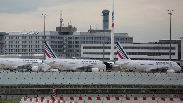 Самолет авиакомпании Эйр Франс в аэропорту Париж – Шарль-де-Голль