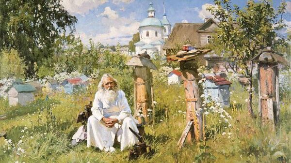 Картина Александра Маковского На пасеке, 1916 год 