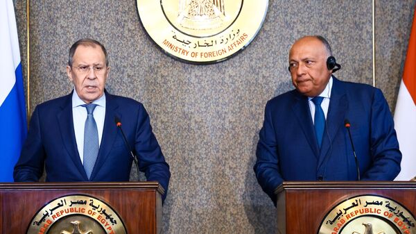 Министр иностранных дел России Сергей Лавров и министр иностранных дел Египта Самех Шукри