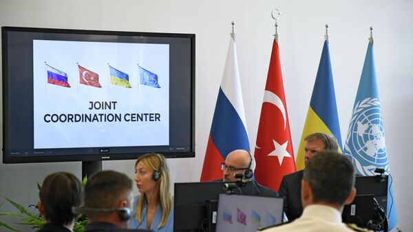 Участники координационного центра Россия — Турция — Украина — ООН по транспортировке зерна с Украины