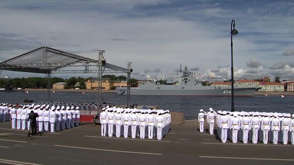 Генеральная репетиция Главного военно-морского парада в Петербурге
