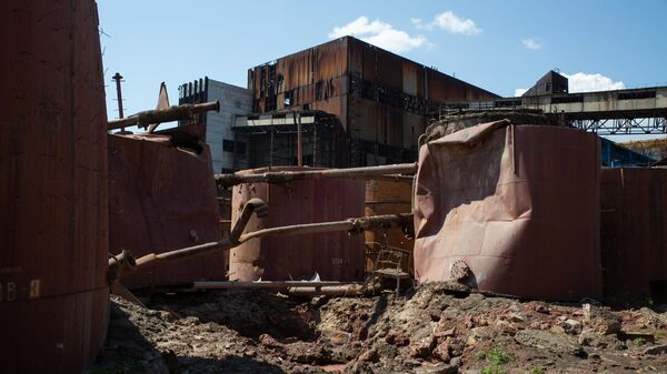 Разрушения на территории Углегорской ТЭС в Светлодарске