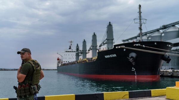 Сухогруз Navi-Star с зерном в порту Одессы, Украина
