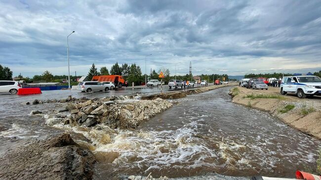 Подтопления трассы Амур в Чите