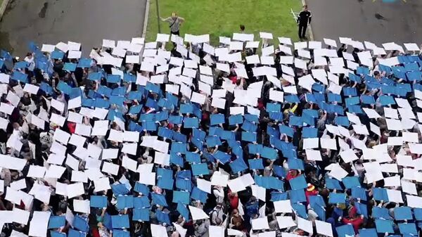 1500 молодых людей из Волонтёрской роты выстроились в огромный Андреевский флаг
