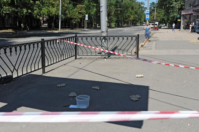 Противопехотные фугасные мины (ПФМ-1) Лепесток на центральной улицы Донецка