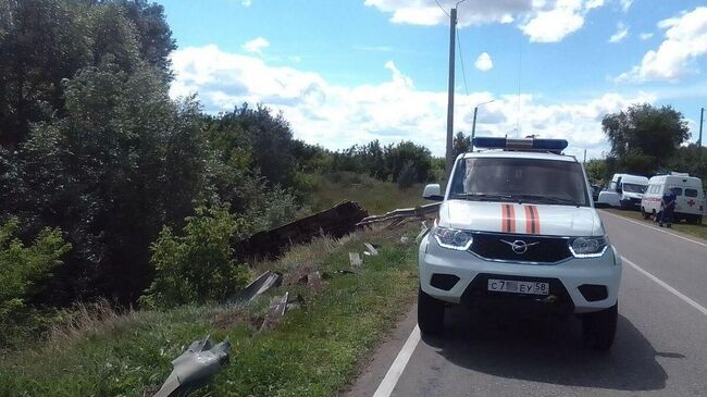 Опрокидывание автобуса ПАЗ в кювет в Пензенской области