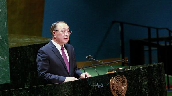 Постоянный представитель Китая при ООН Чжан Цзюнь на чрезвычайной сессии Генеральной ассамблеи ООН по украинскому вопросу