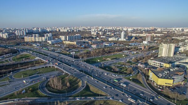 Вид на город Красногорск Московской области. Архивное фото