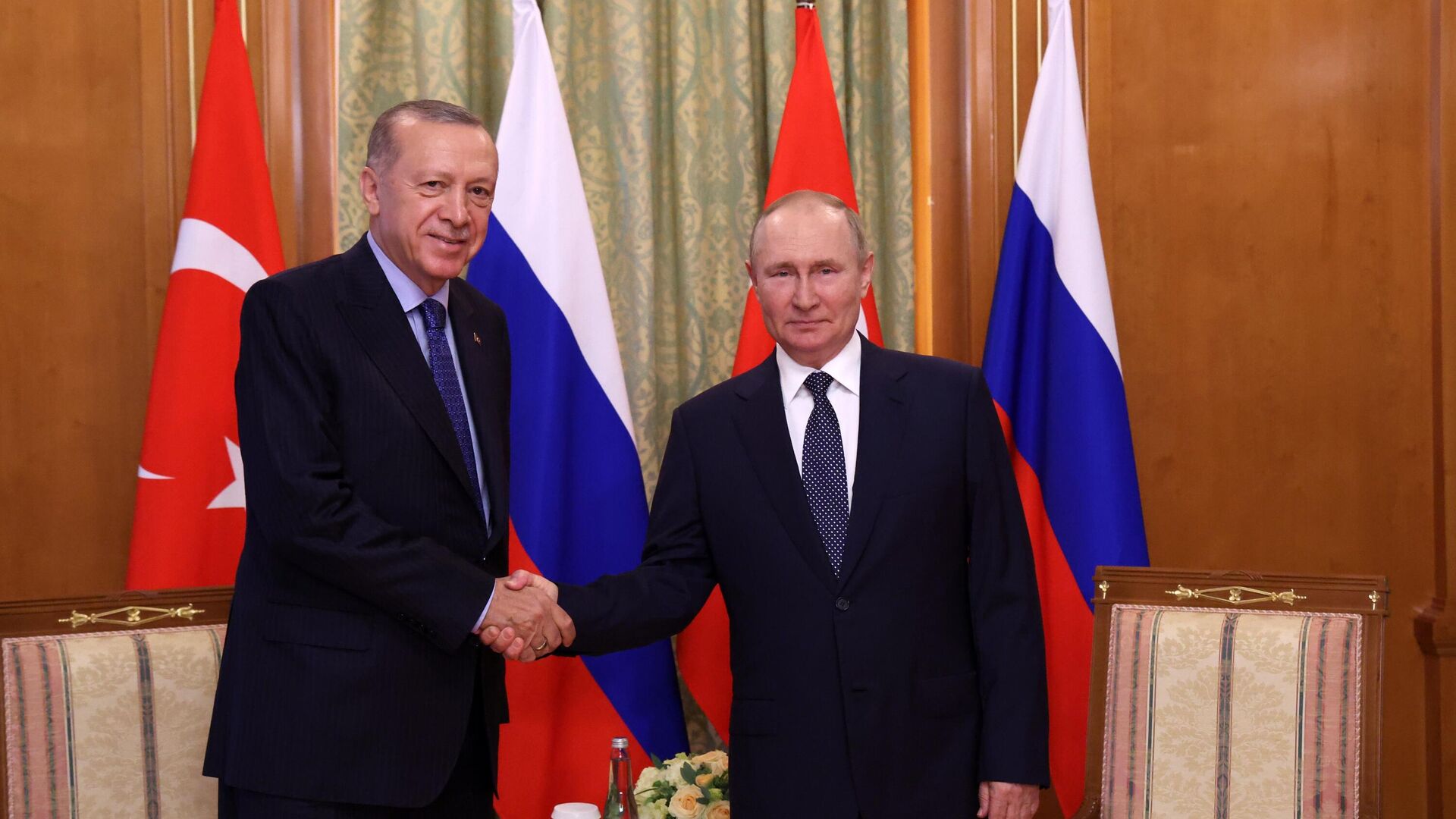 Президент России Владимир Путин и президент Турции Реджеп Тайип Эрдоган во время встречи в Сочи - РИА Новости, 1920, 05.08.2022