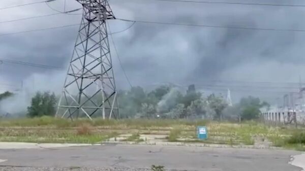 Οι συνέπειες του βομβαρδισμού του πυρηνικού σταθμού Zaporizhzhya από τις Ένοπλες Δυνάμεις της Ουκρανίας.  Κάδρο από βίντεο
