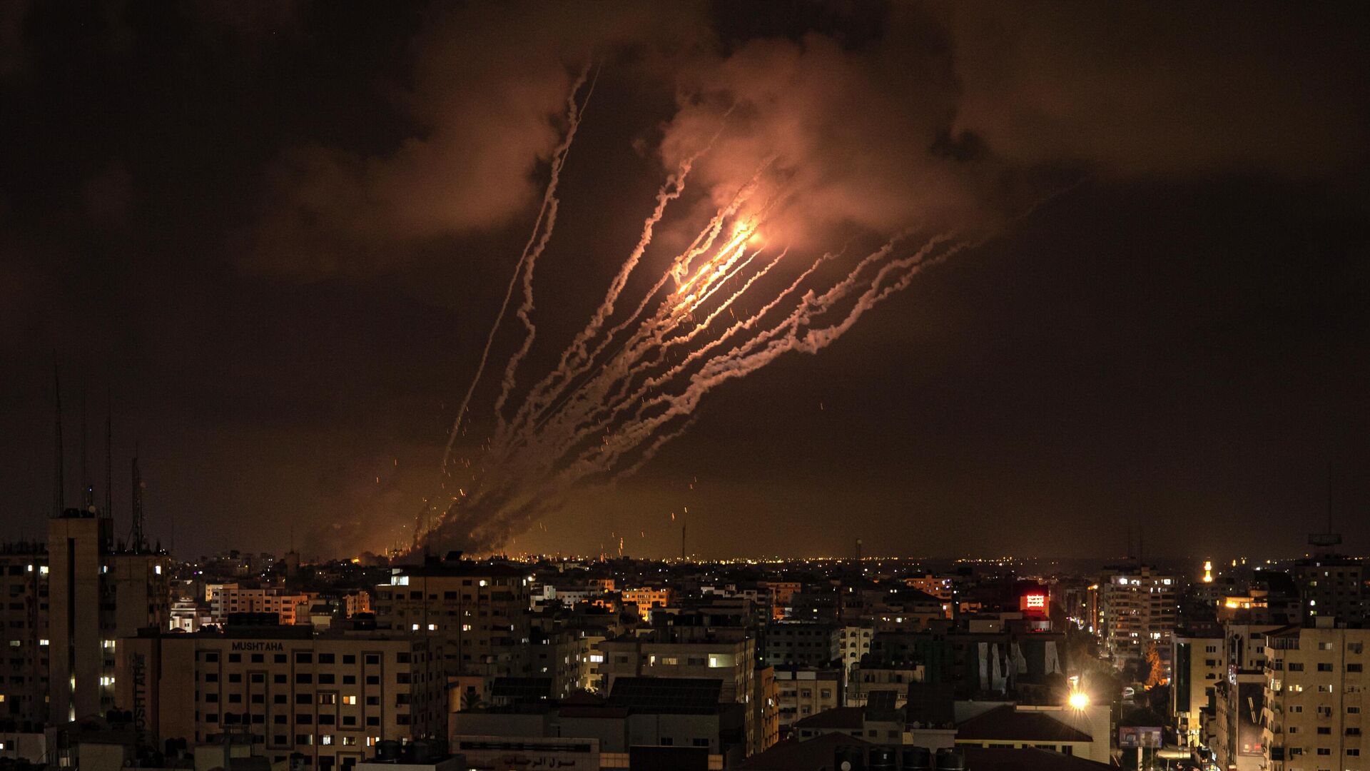 Ракеты, выпущенные из сектора Газа. 6 августа 2022 - РИА Новости, 1920, 10.08.2022