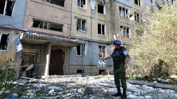 Последствия обстрела города Алчевска в ЛНР