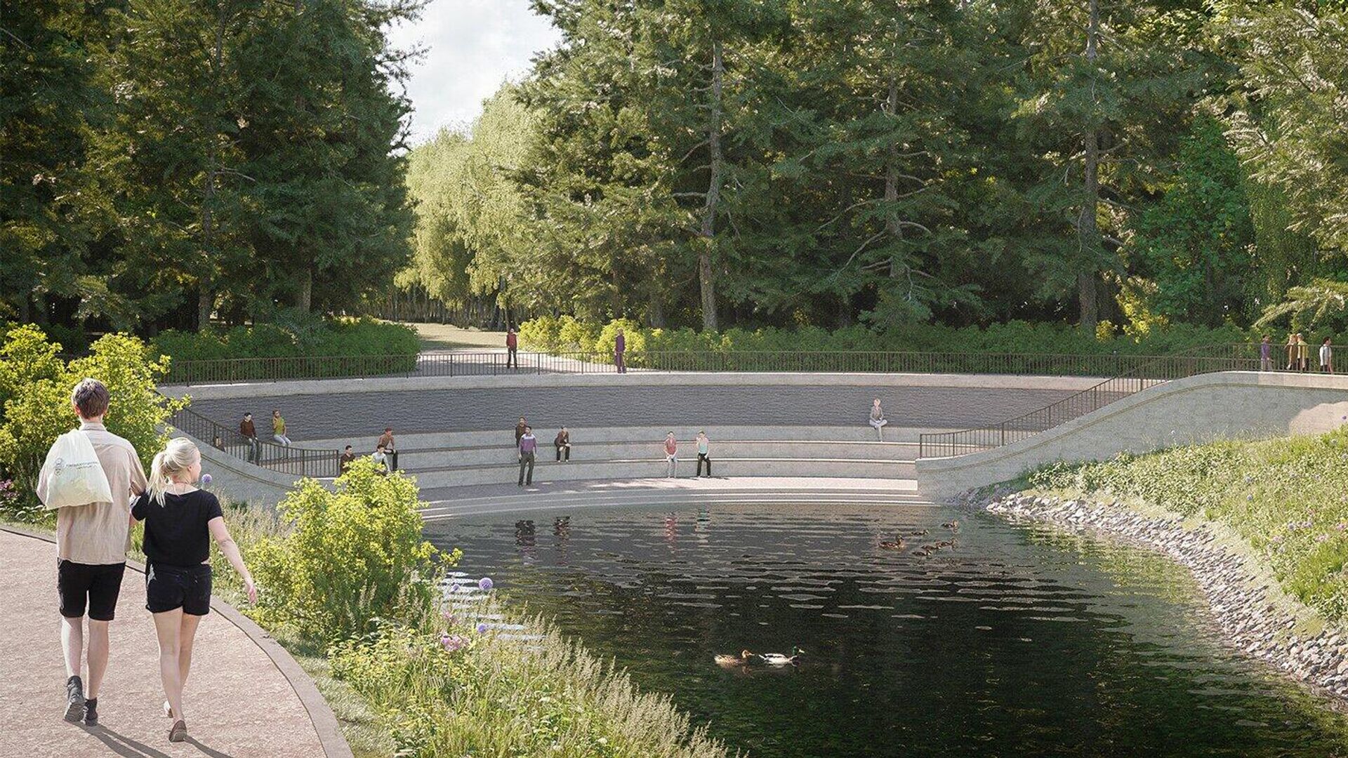 Проект Большого Дворцового пруда в парке Кусково - РИА Новости, 1920, 11.08.2022
