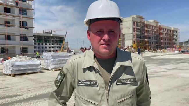 Представитель Военно-строительной компании о работе российских военных строителей в Мариуполе