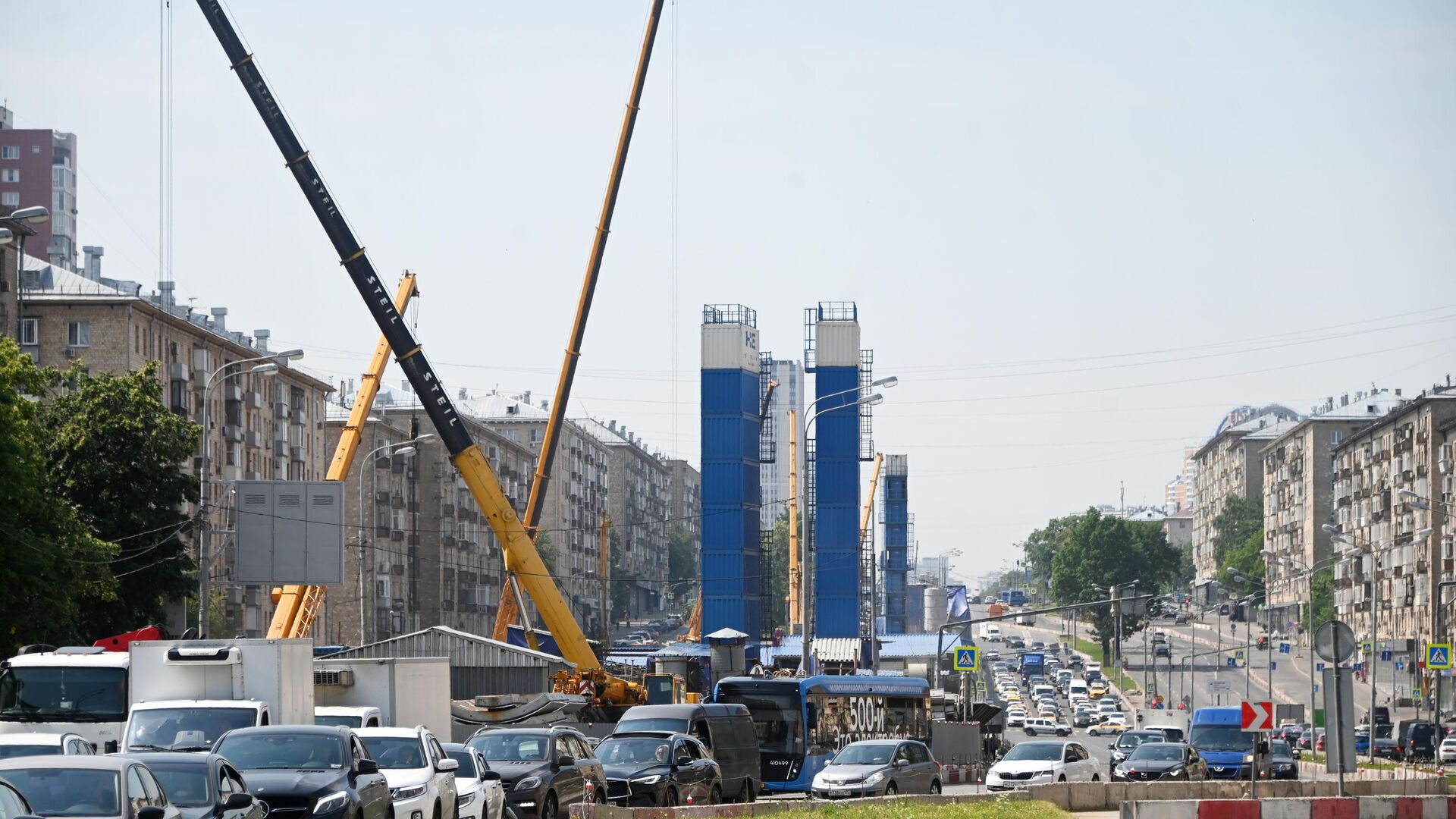 Строительная площадка станции Московского метрополитена на Ленинском проспекте - РИА Новости, 1920, 17.08.2022