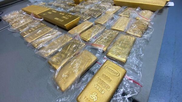 Золотые слитки, контрабанда которых была пресечена в московском аэропорту Внуково