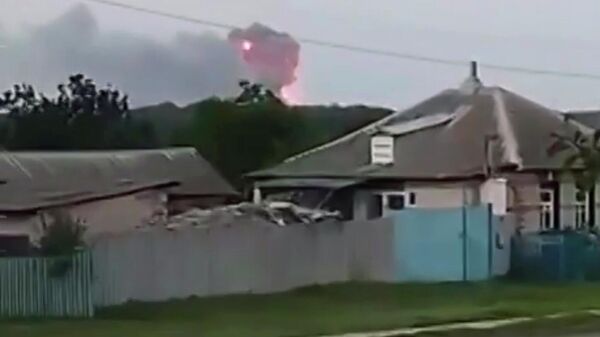 Кадр видео пожара в селе Тимоново
