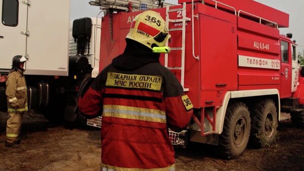 Кадры тушения пожаров в Рязанской области