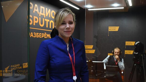 Журналистка, политолог Дарья Дугина в студии радио Sputnik 