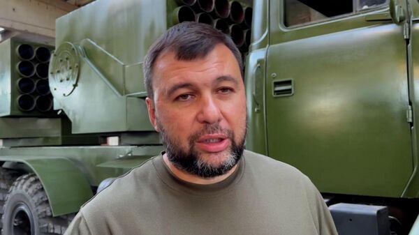 Пушилин рассказывает о комплексах РСЗО Чебурашка, произведенных в Донбассе
