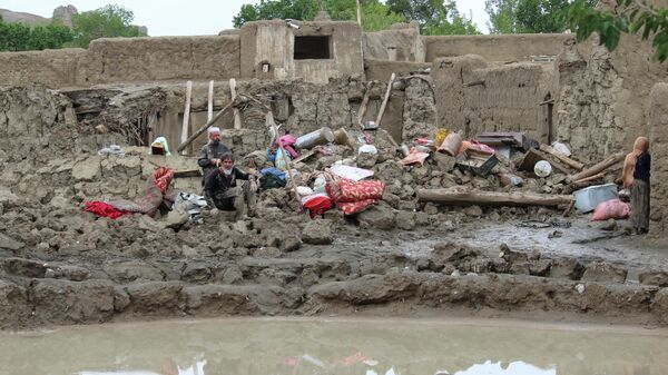 Последствия наводнения к югу от Кабула, Афганистан